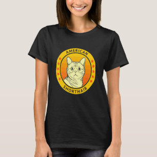 T-shirt Portrait de chat à air court américain