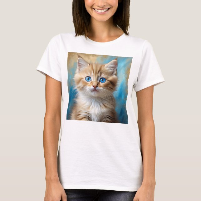 T-shirt Portrait de chat adorable (Devant)