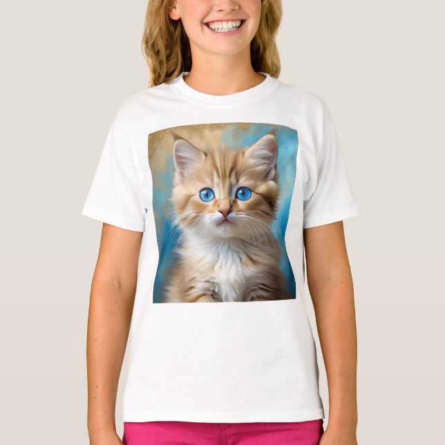 T-shirt Portrait de chat adorable (Devant)
