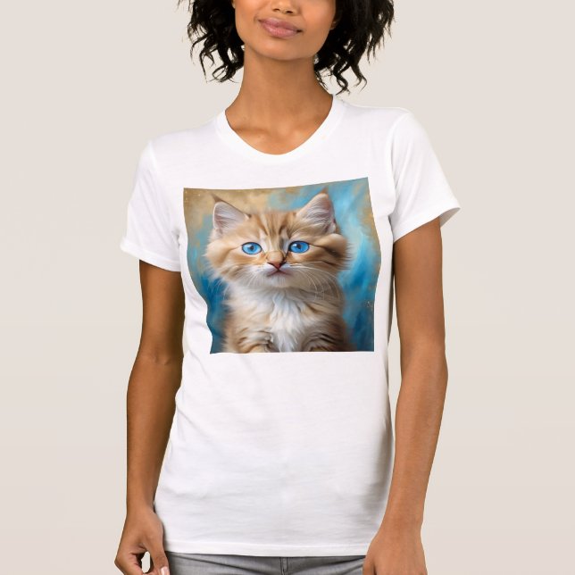T-shirt Portrait de chat adorable (Devant)