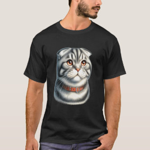 T-shirt Portrait de chat Scottish Fold