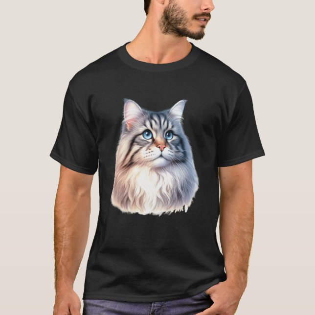 T-shirt Portrait de chat sibérien (Devant)