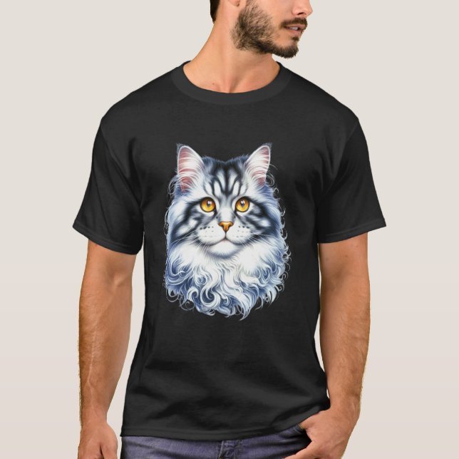 T-shirt Portrait de chat sibérien 1 (Devant)