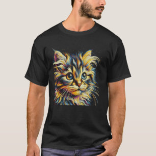 T-shirt Portrait de chat sibérien pour les amateurs de cha