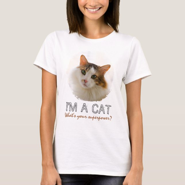 T-shirt Portrait De Chat Sympa Et Adorable (Devant)