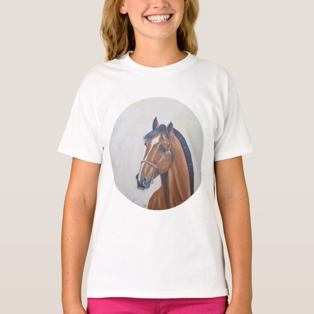 T-Shirt Portrait de Cheval Majestueux (Devant)