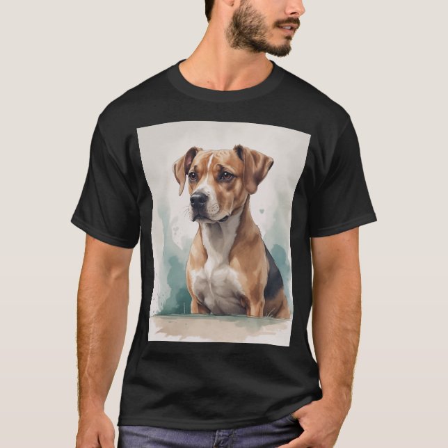T-shirt Portrait de chien aquarelle (Devant)
