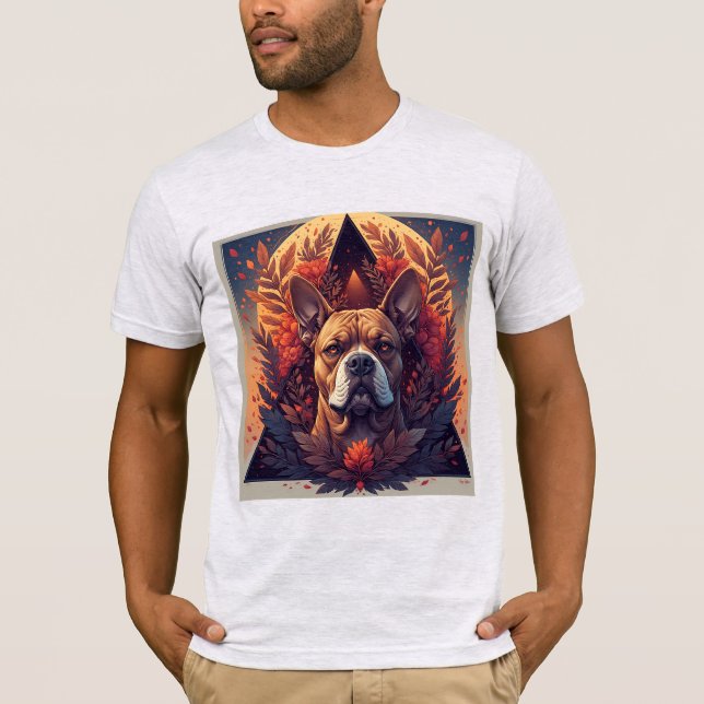 T-shirt Portrait de chien Art abstrait (Devant)