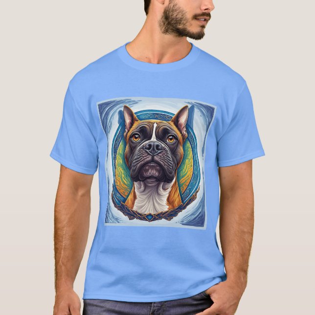 T-shirt Portrait de chien Art abstrait (Devant)