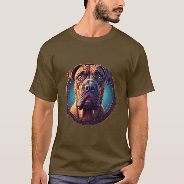 T-shirt Portrait de chien Art abstrait (Devant)