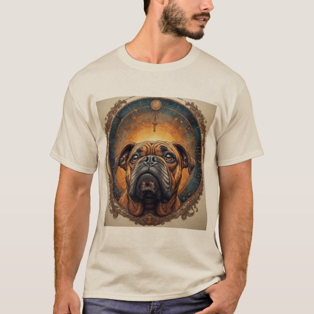 T-shirt Portrait de chien Art abstrait (Devant)