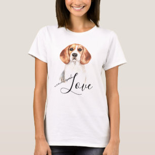 T-shirt Portrait de chien Beagle d'amour inconditionnel