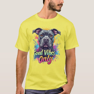 T-shirt Portrait de chien coloré avec fond d'éclaboussures