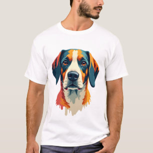 T-shirt Portrait de chien coloré vintage style pop art ani