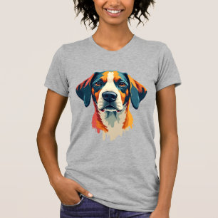 T-shirt Portrait de chien coloré vintage style pop art Il