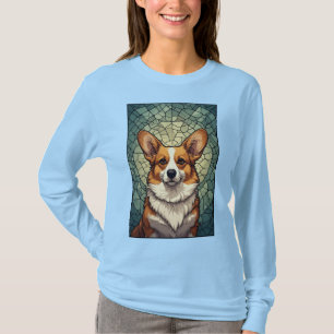 T-shirt Portrait de chien Corgi amical