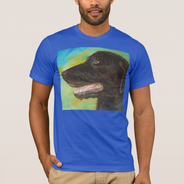 T-shirt Portrait de chien de Labrador noir (Devant)