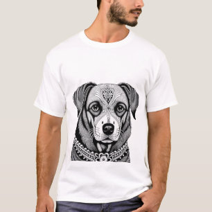 T-shirt Portrait de chien décoré
