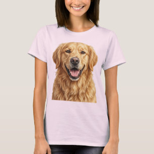 T-Shirt Portrait de Chien Golden Retriever Réali