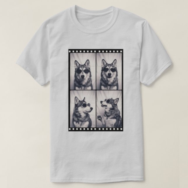 T-shirt Portrait de chien Husky Unisexe (Design devant)
