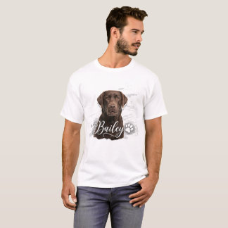 T-shirt Portrait de chien Labrador chocolat personnalisé T