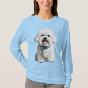 T-shirt Portrait de chien mignon de Bichon Frise