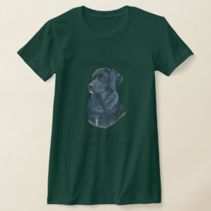 T-shirt portrait de chien noir labrador original slogan am