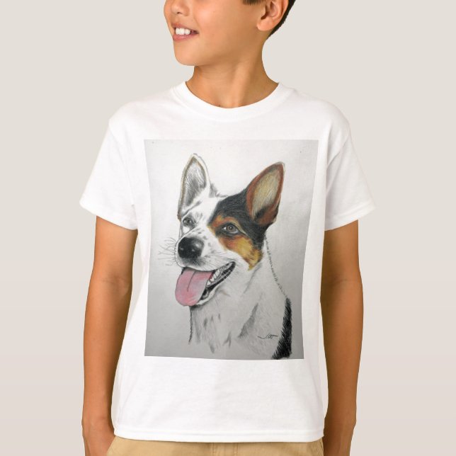 T-shirt Portrait de chien, par JIM Ott (Devant)