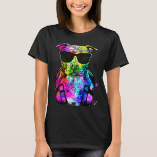 T-shirt Portrait de chien Pit Bull Pittie rétro drôle avec