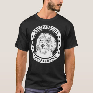 T-shirt Portrait de chien Sheepadoodle