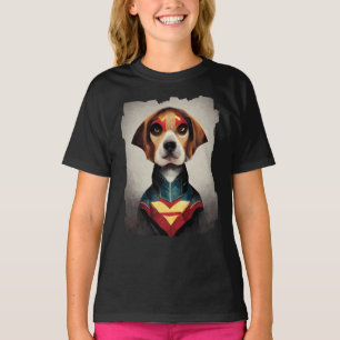 T-shirt Portrait de chien super-héros Beagle