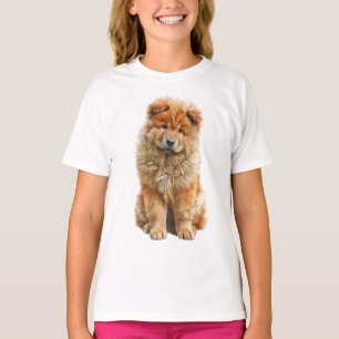 T-shirt Portrait de chiot Chow Chow doré et duveteux pour