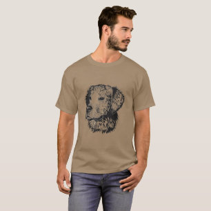 T-shirt Portrait de chiot de golden retriever en noir et