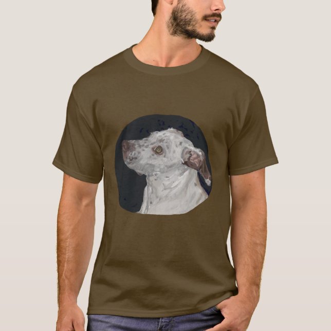 T-shirt Portrait de chiot Pit bull  (Devant)