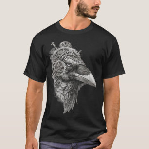 T-shirt Portrait de corbeau à l'horlogerie — Steampunk au