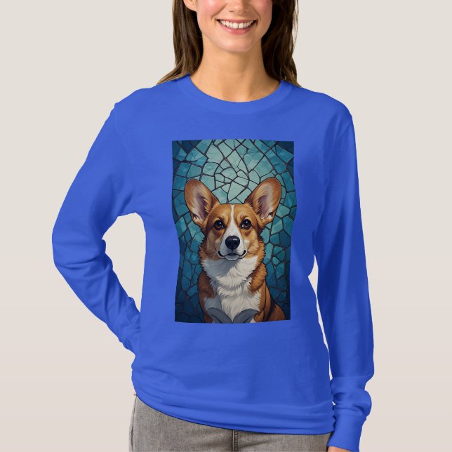 T-shirt Portrait de Corgi Amical (Devant)