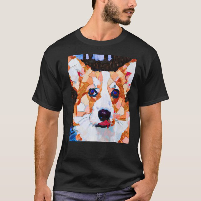 T-shirt Portrait de Corgi Cubisme (Devant)