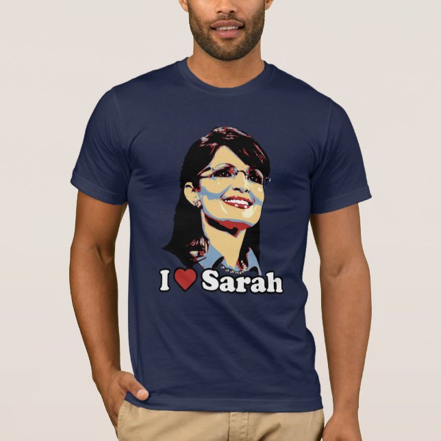 T-shirt Portrait de couleur de Sarah du coeur I (Devant)