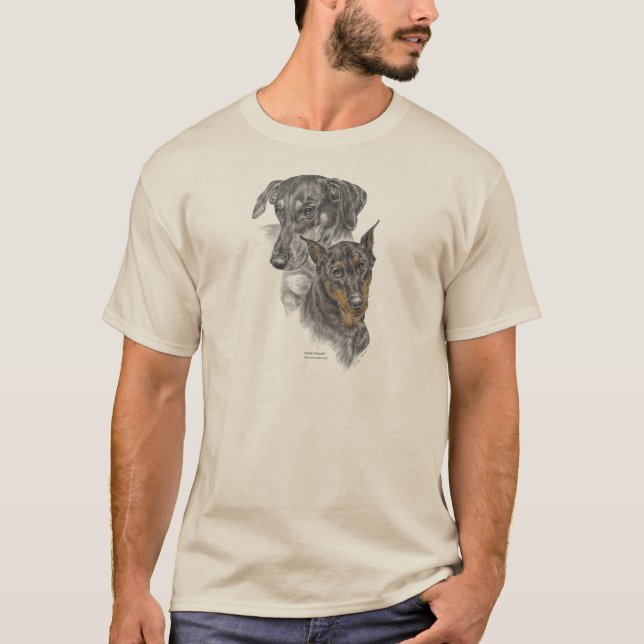 T-shirt Portrait de deux Dobermans (Devant)