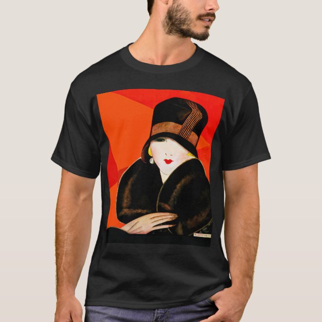 T-shirt Portrait de femme Art déco (Devant)