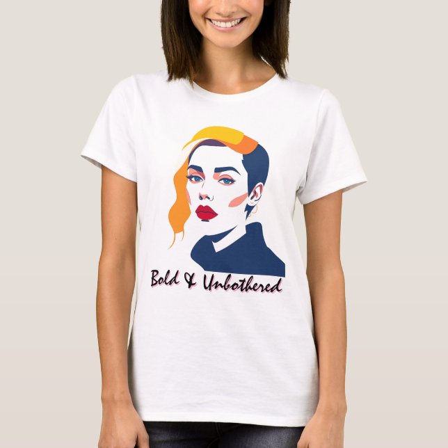 T-shirt Portrait de femme moderne gras (Devant)