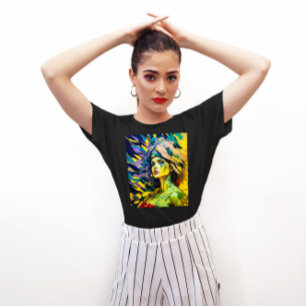 T-shirt Portrait de fille Cool - Art moderne