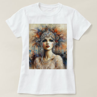 T-shirt Portrait de fille Flapper des années 1920 glamour