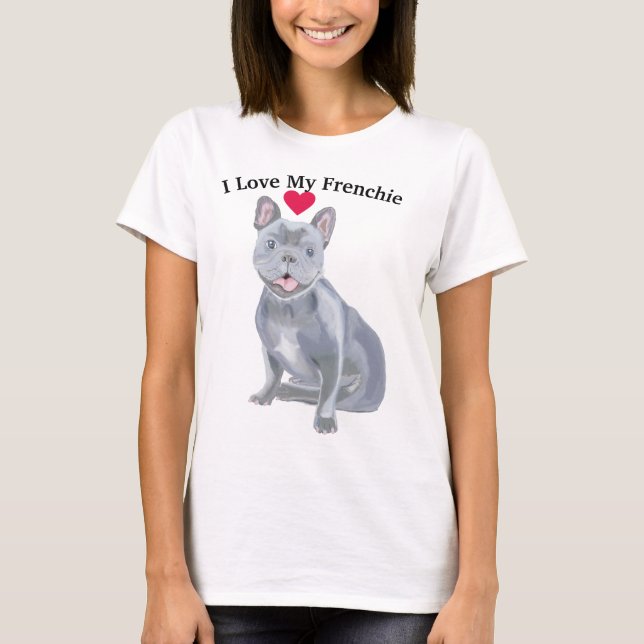 T-shirt Portrait de French Bulldog (Devant)
