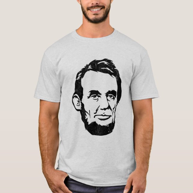 T-shirt portrait de géant d'Abraham Lincoln (Devant)