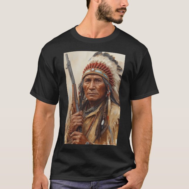 T-shirt Portrait de Geronimo, chef de guerre indien (Devant)