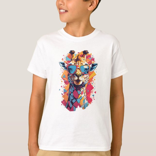T-shirt Portrait de girafe de style graffiti-58567 (Devant)
