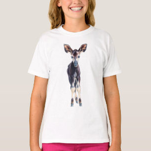 T-shirt Portrait de jeune okapi peint en douceur pour enfa