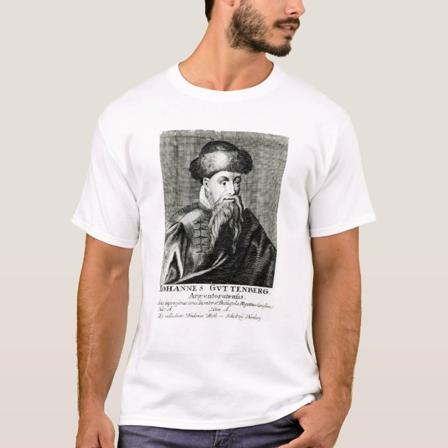 T-shirt Portrait de Johannes Gutenberg (Devant)