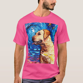T-shirt Portrait de la nuit du Labrador jaune